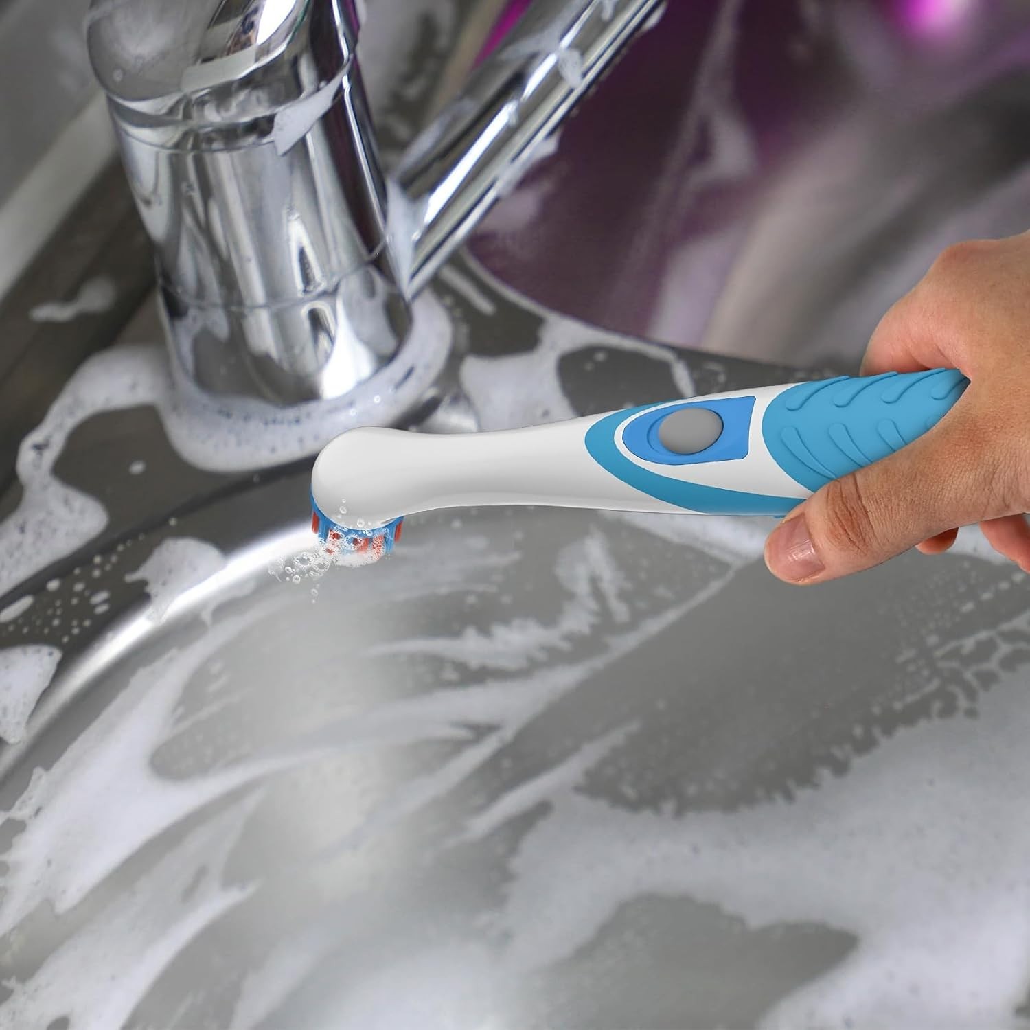 Electric Cleaning Brush with 4 in 1 Multiple Brush Heads, Indoor Household