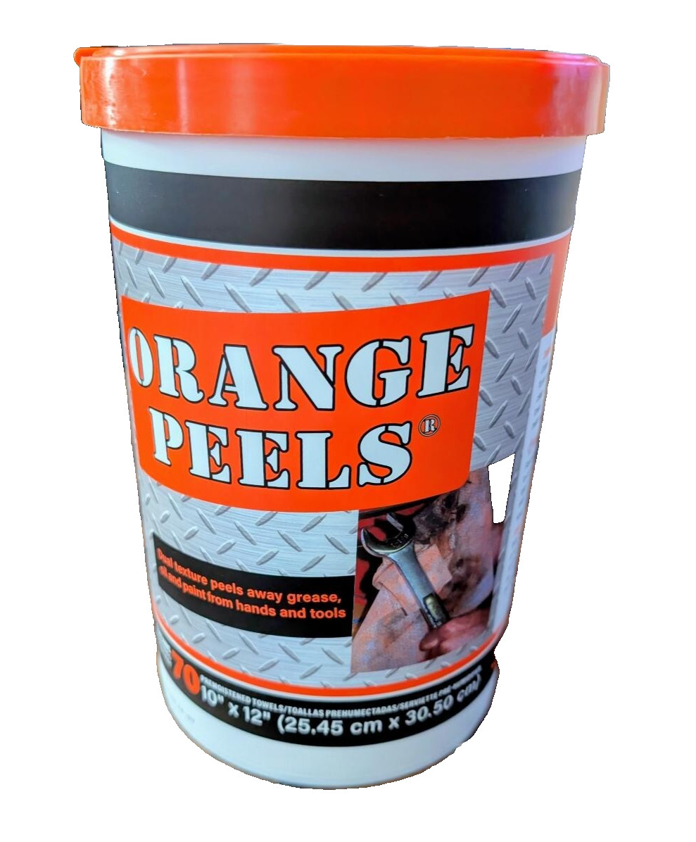 Orange Peels Premoist Heavy-Duty Cleaning Wipes 70 CT Lanolin & Vitamin E 10×12″