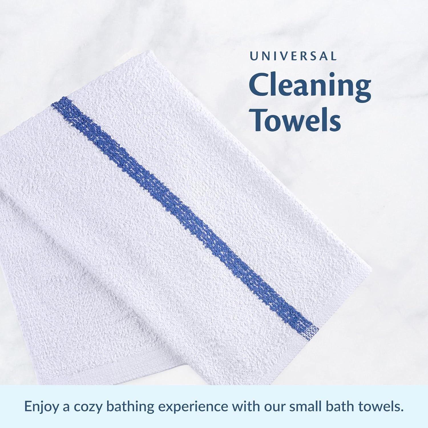 Universal Cleaning Towels, Bulk 24 Pack, 16” X 19” 100% Cotton Fully Bordered