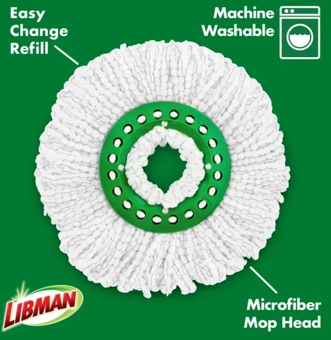 Libman All-in-One Tornado Spin Mop Floor Cleaning Kit, Advanced Microfiber Head