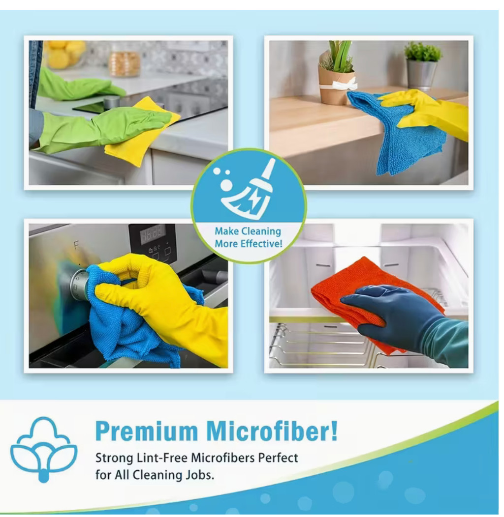 Microfiber Cleaning Cloths – Ultra-Absorbent, 1200 Washes