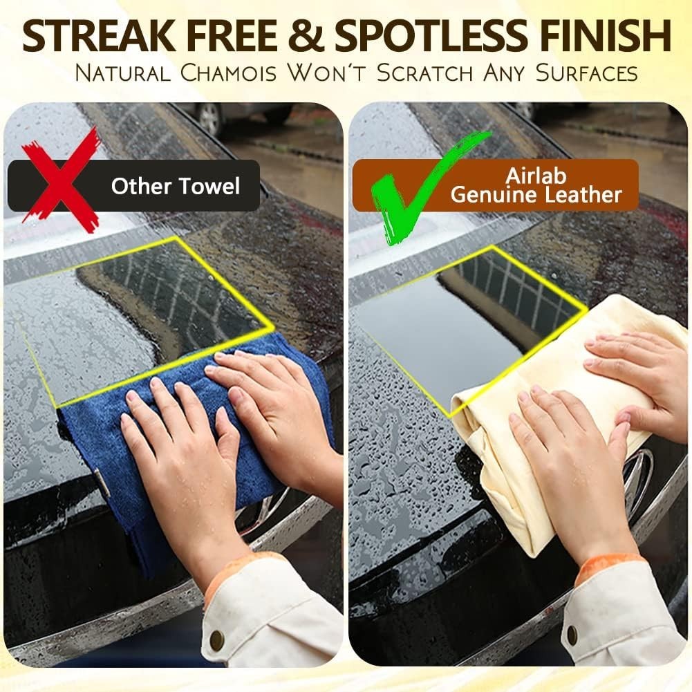 Real Leather Chamois Cloth 20” x 27.6” – Effortless Drying for Your Vehicle
