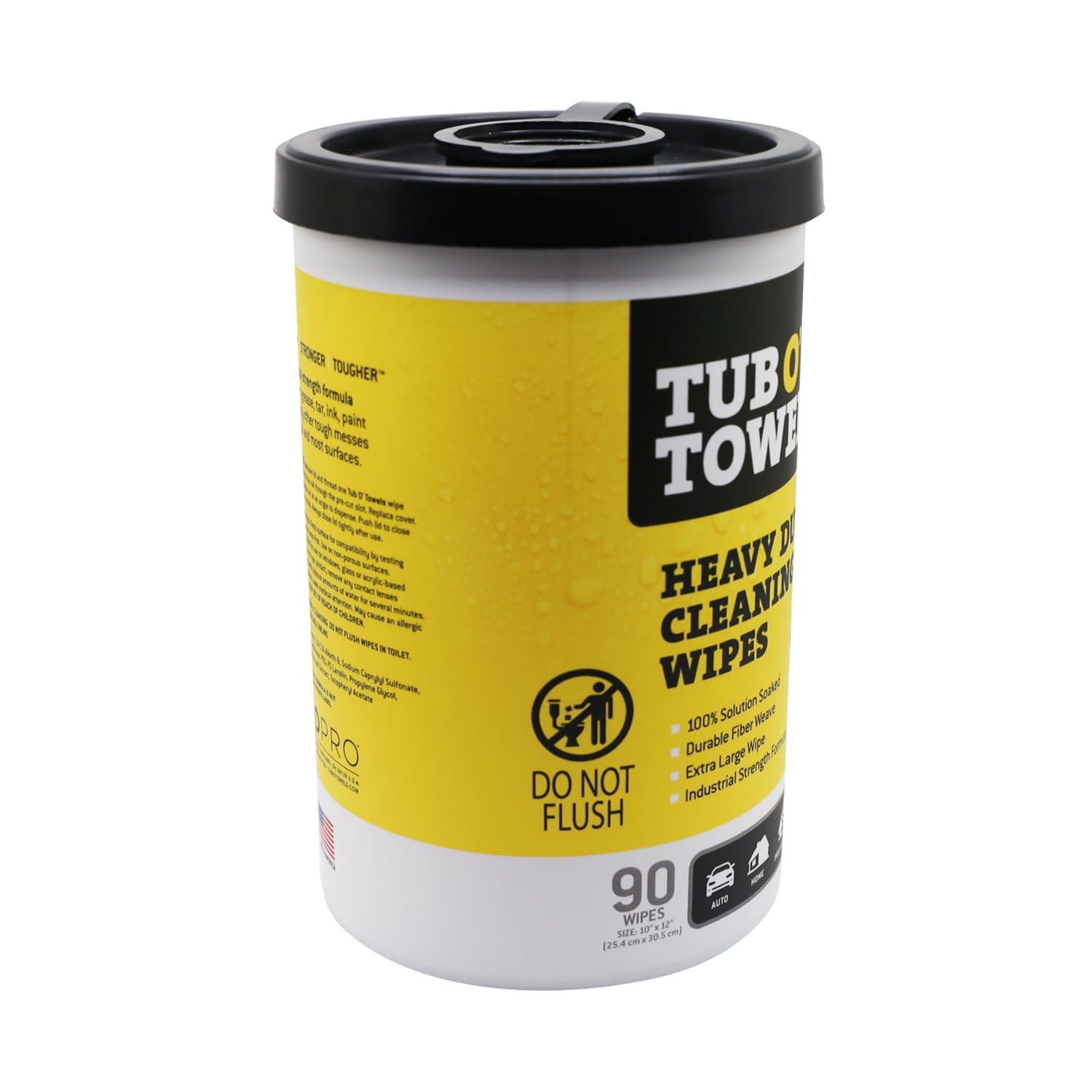 Tub O’ Towels TW90 Heavy-Duty 10″ x 12″ Size Multi-Surface Cleaning Wipes, 90…