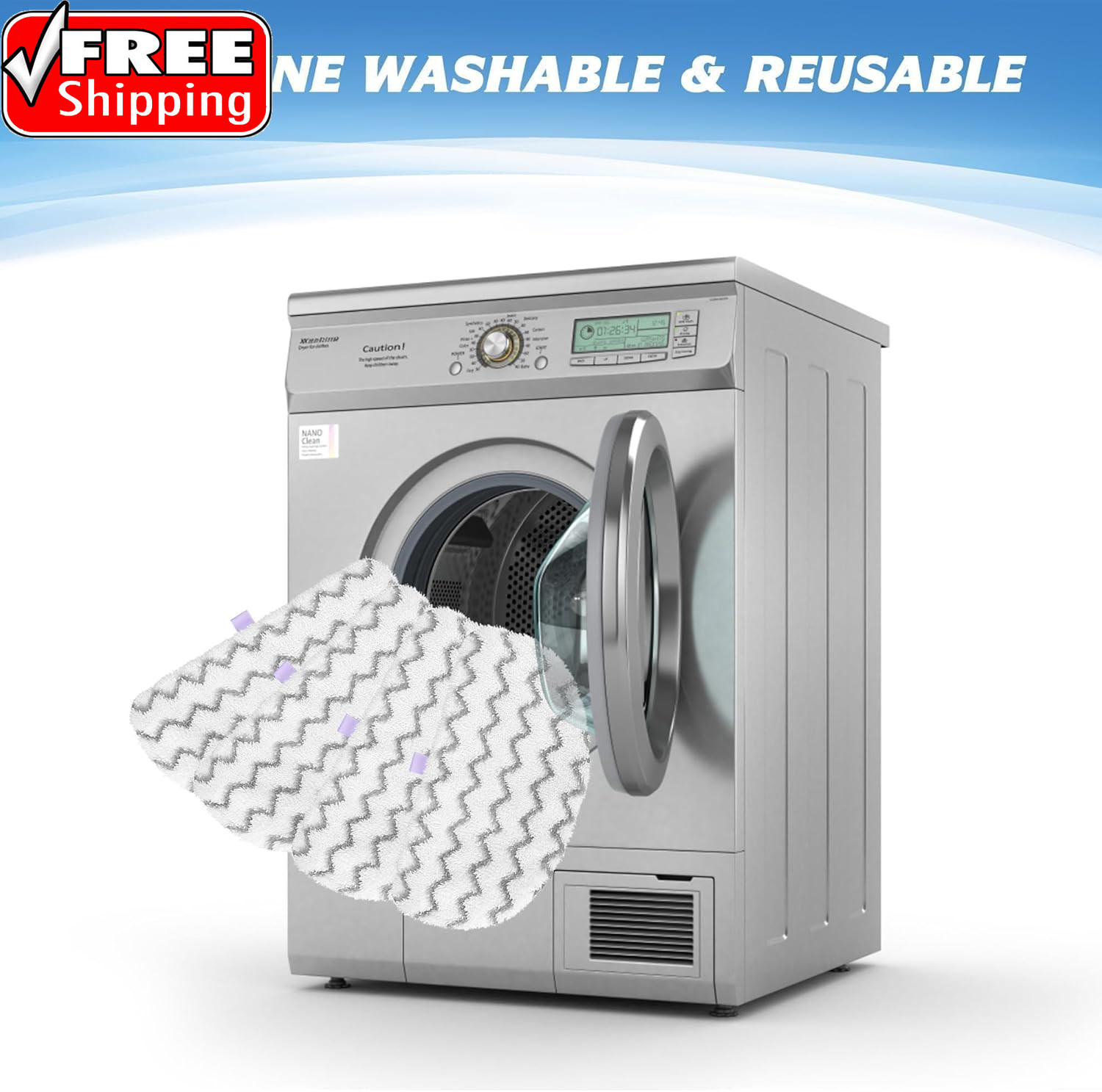 4 Pack Powerfresh Replacement Steam Mop Pads Compatible with Bissell Powerfresh