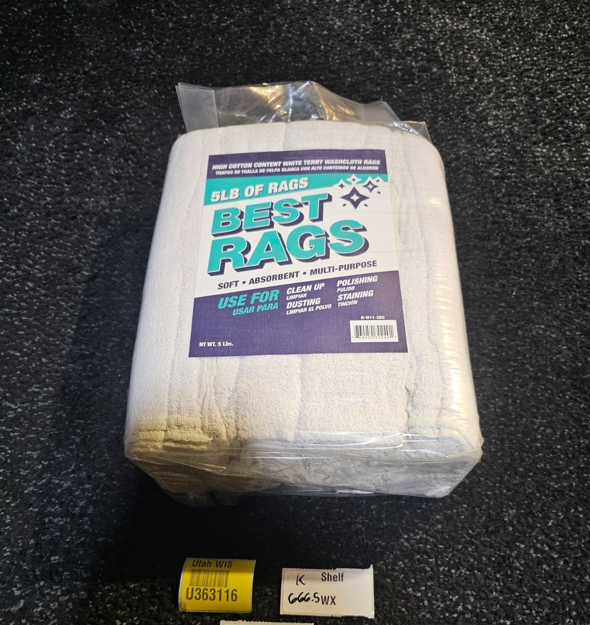 (QTY 6)Arkwright N-W11-5BG Terry Cloth Towels for Cleaning Soft Cotton Blend 5lb