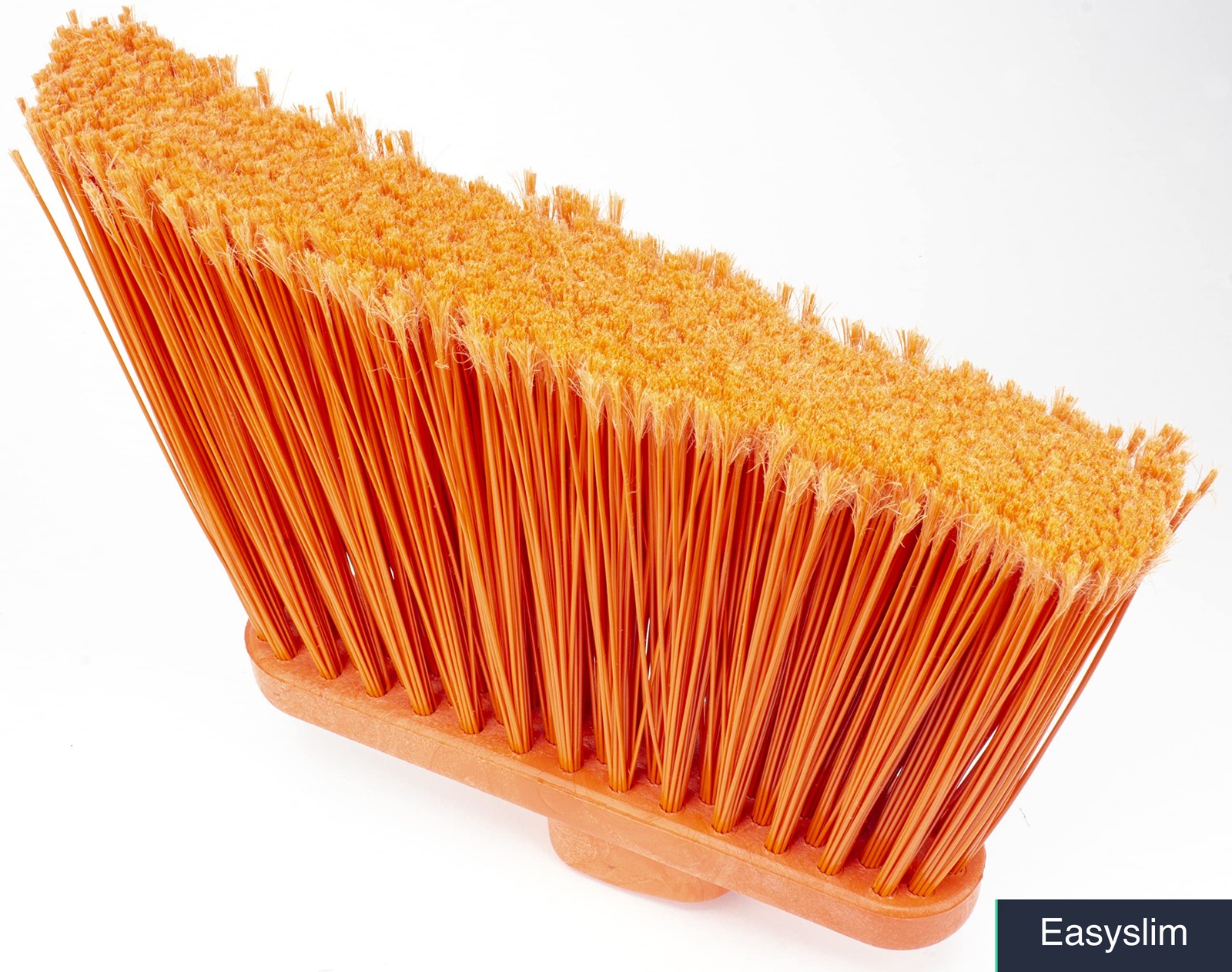 Plastic Broom Head Angled 12 Inch Flagged Bristles Orange Cleaning