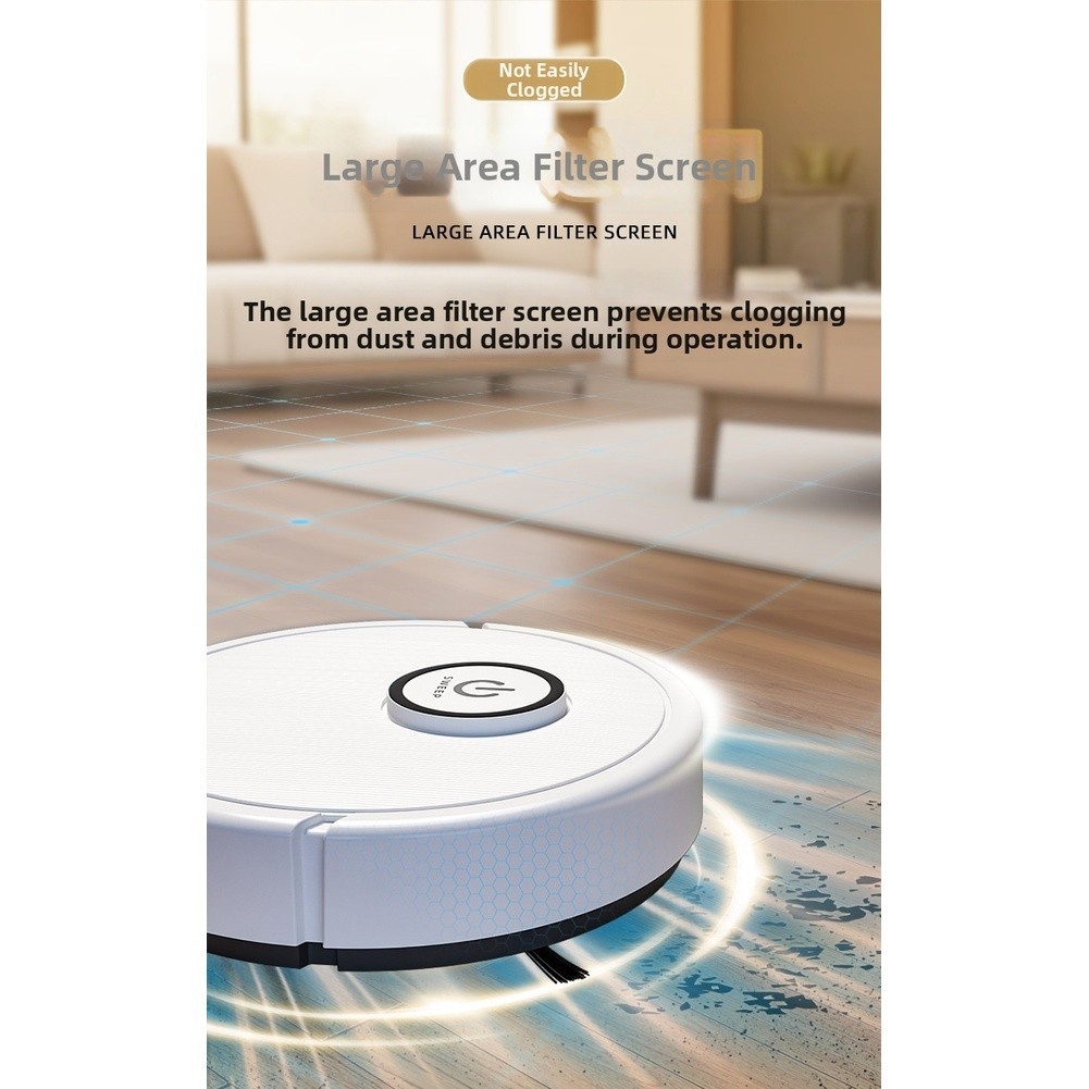 Robot Vacuum Cleaner 20x20x4.5cm 3 in 1 Function Sweep Mop Suction Low Noise