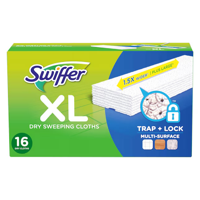 Swiffer Sweeper XL Dry Sweeping Cloths Unscented Cellulose fiber/Refill 16 -Pack
