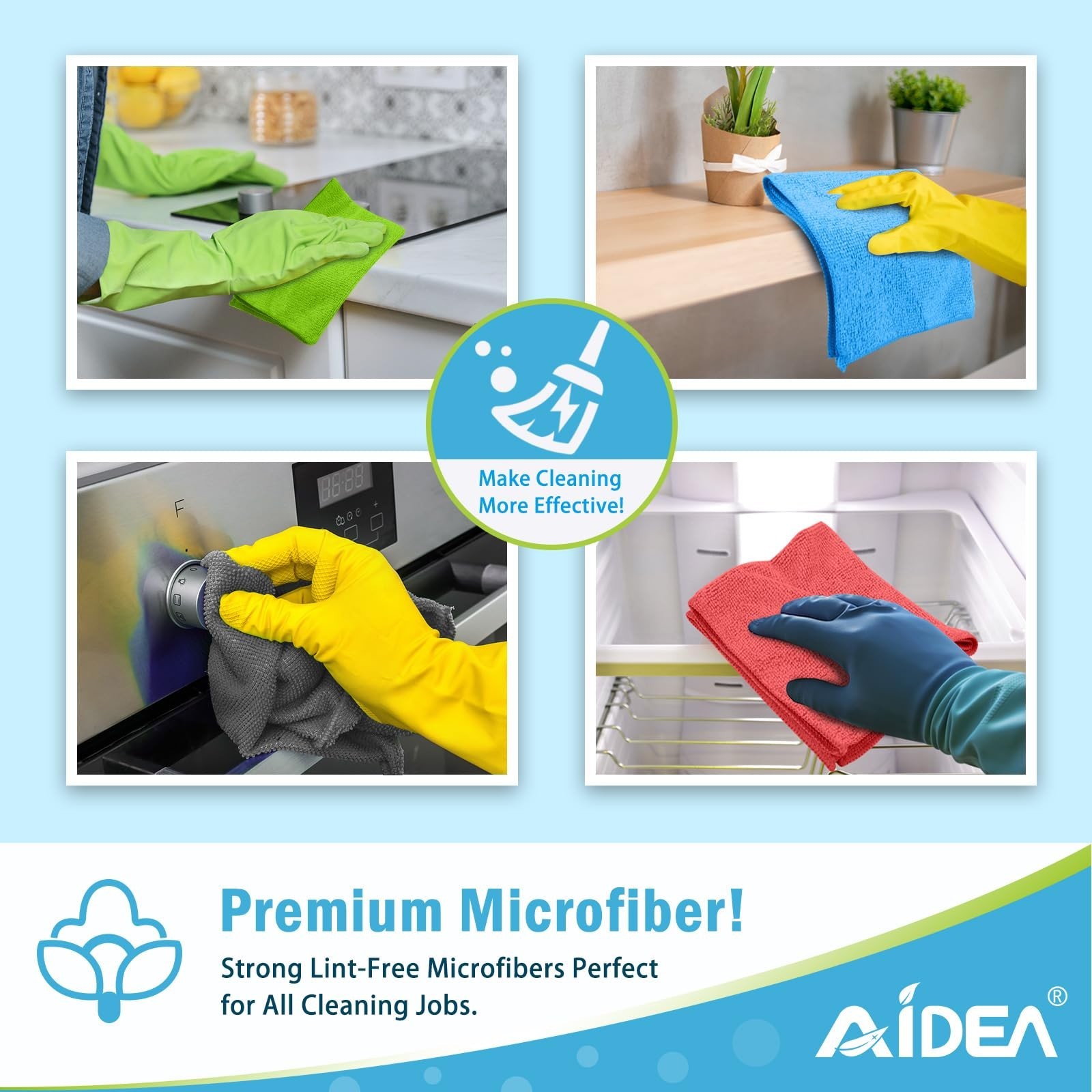 400PK Microfiber Cleaning Cloths – Soft Absorbent Rags for Cars, Kitchen & Home