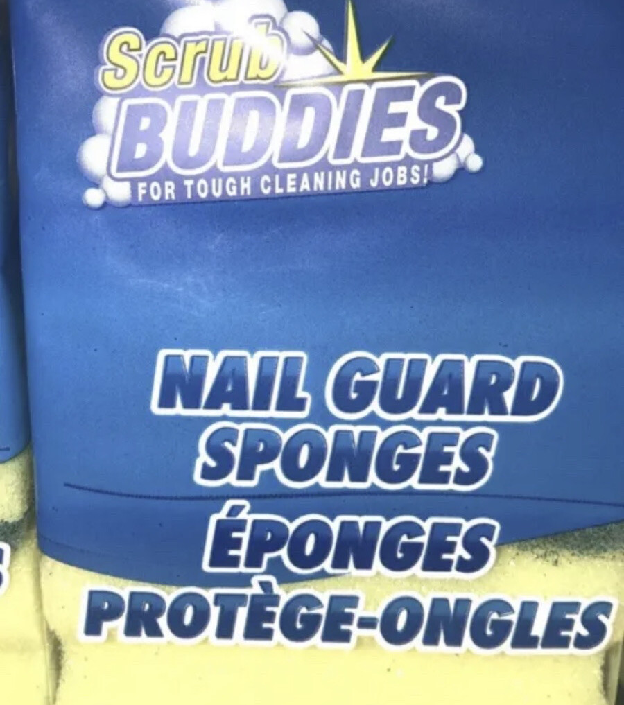 24 Scrub Buddies Nail Guard Sponges (6 in pack ) Yellow Green Sponge BestSeller