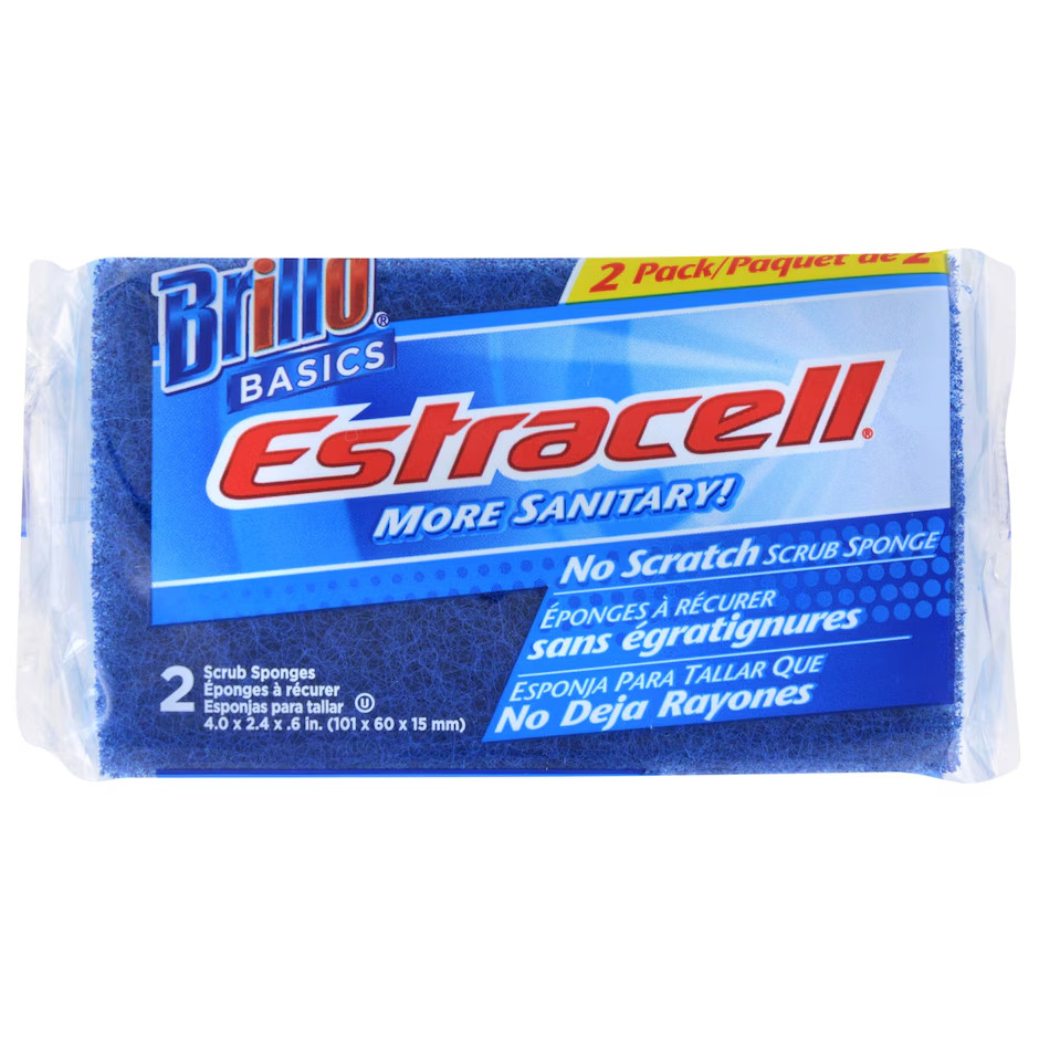 Éponges à récurer anti-rayures Brillo Basics Estracell, paquet de 2.