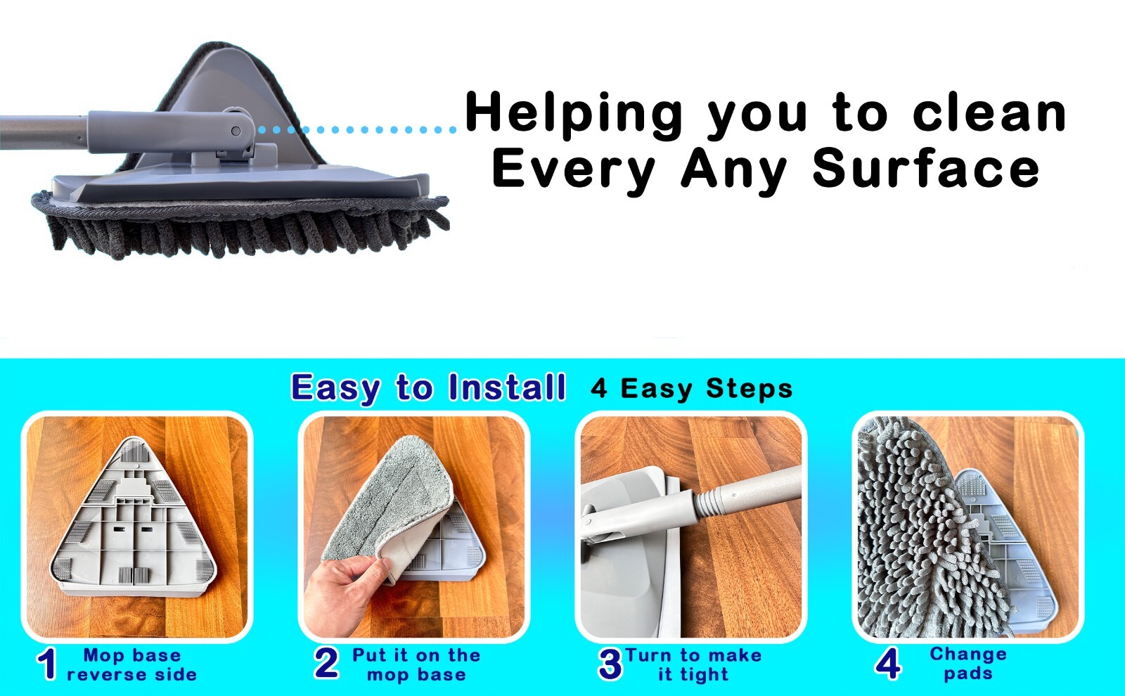 Wall Cleaning Mop with Long Handle, Ceiling Cleaner Tool Duster