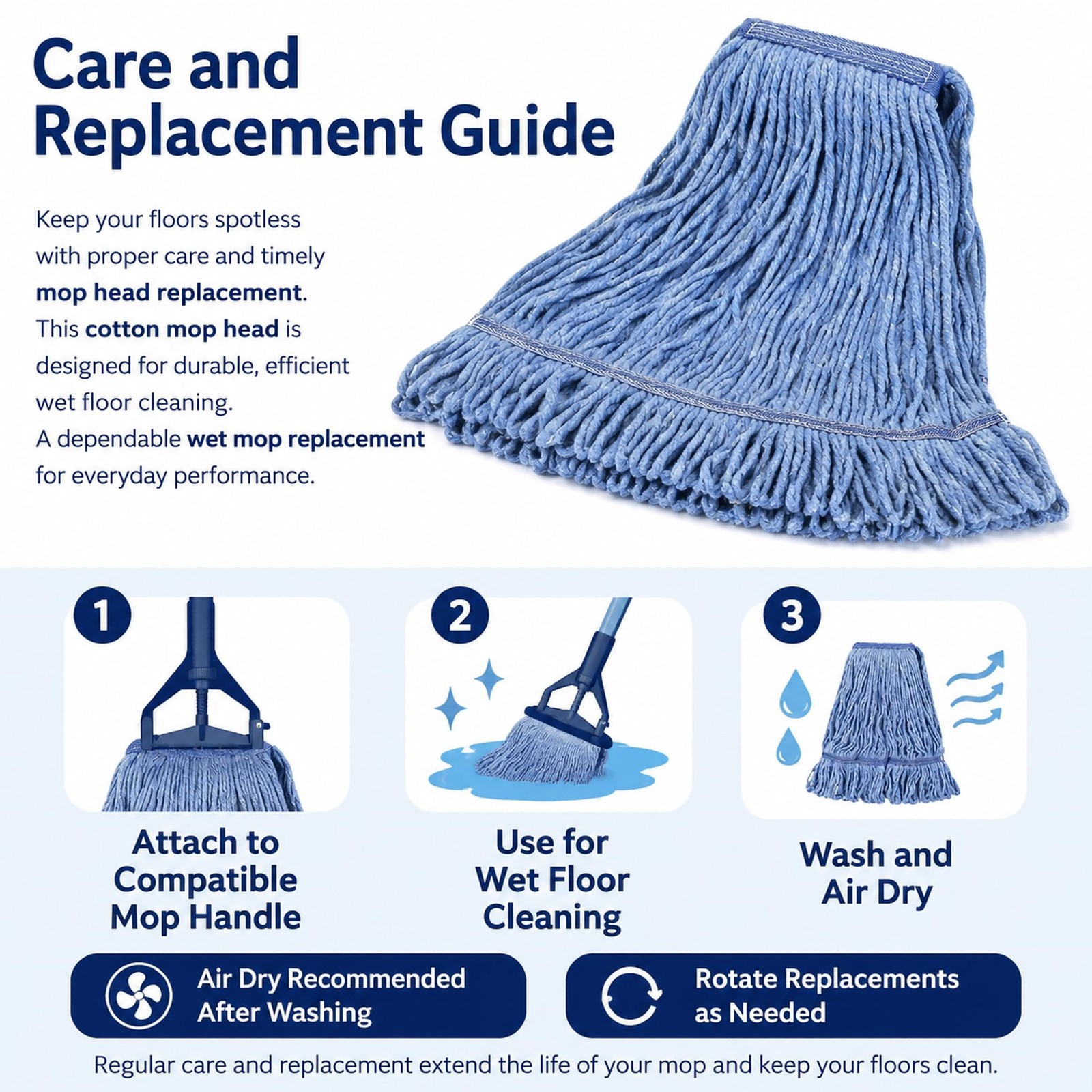 kCarpolyGeneral Cleaning Mop Heavy Duty Commercial Replacement, Heavy Duty Mo…