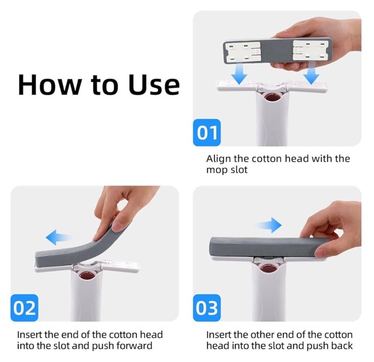 Portable Self-Squeeze Mini Mop, Quick Clean Small Mini Mop, Strong Absorbent