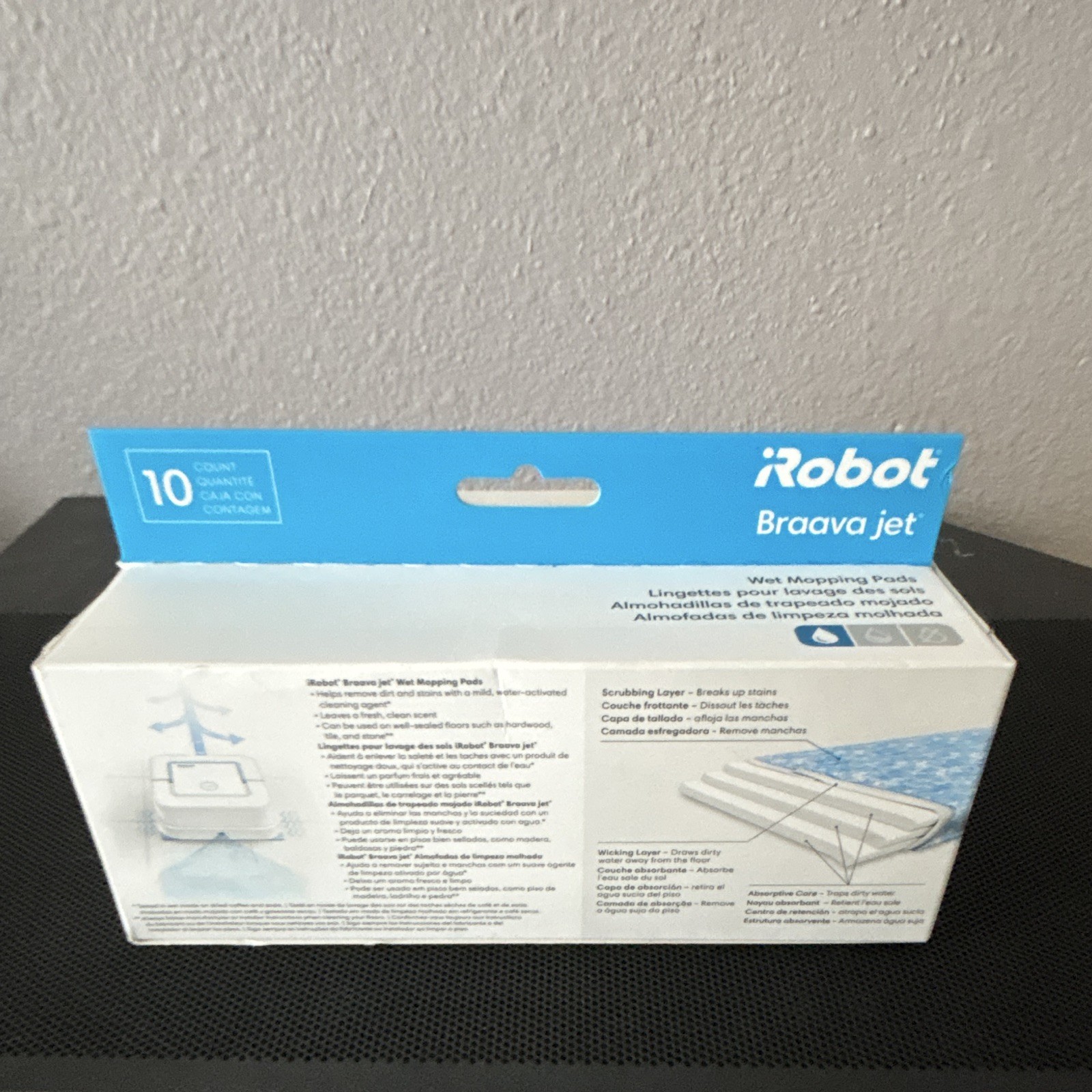 iRobot Braava jet Wet Mopping Microfiber Mop Refill Pads 10 Pack White/Blue