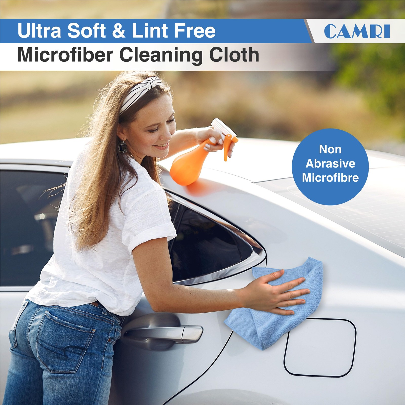 Microfiber Towel Cleaning Cloth – Pack of 12, Size 12.6” x 12.6”, Blue, Lint …