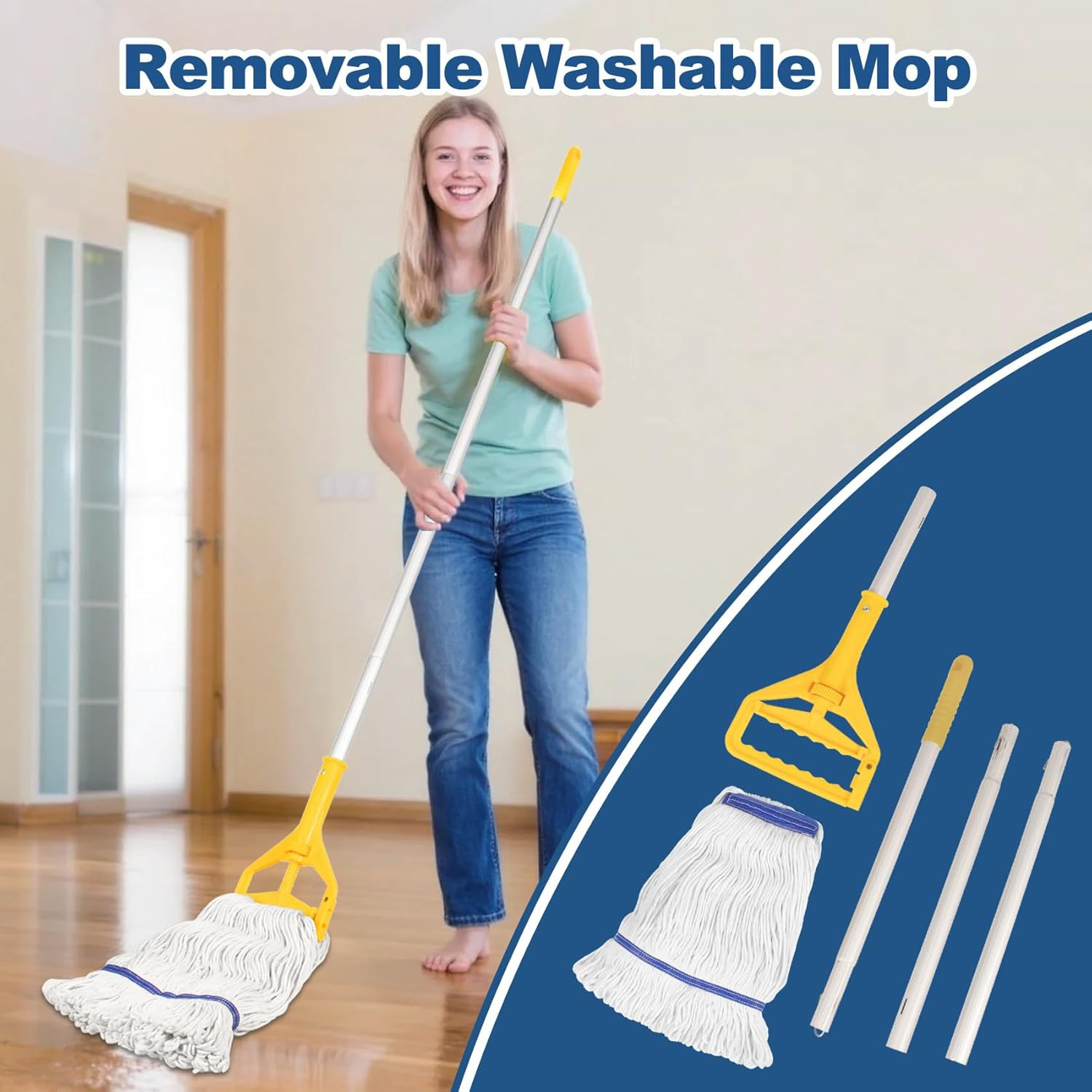 17 3/4in Stainless Steel Floor Mop Sink with Detachable Mop, Suitable for Laundr