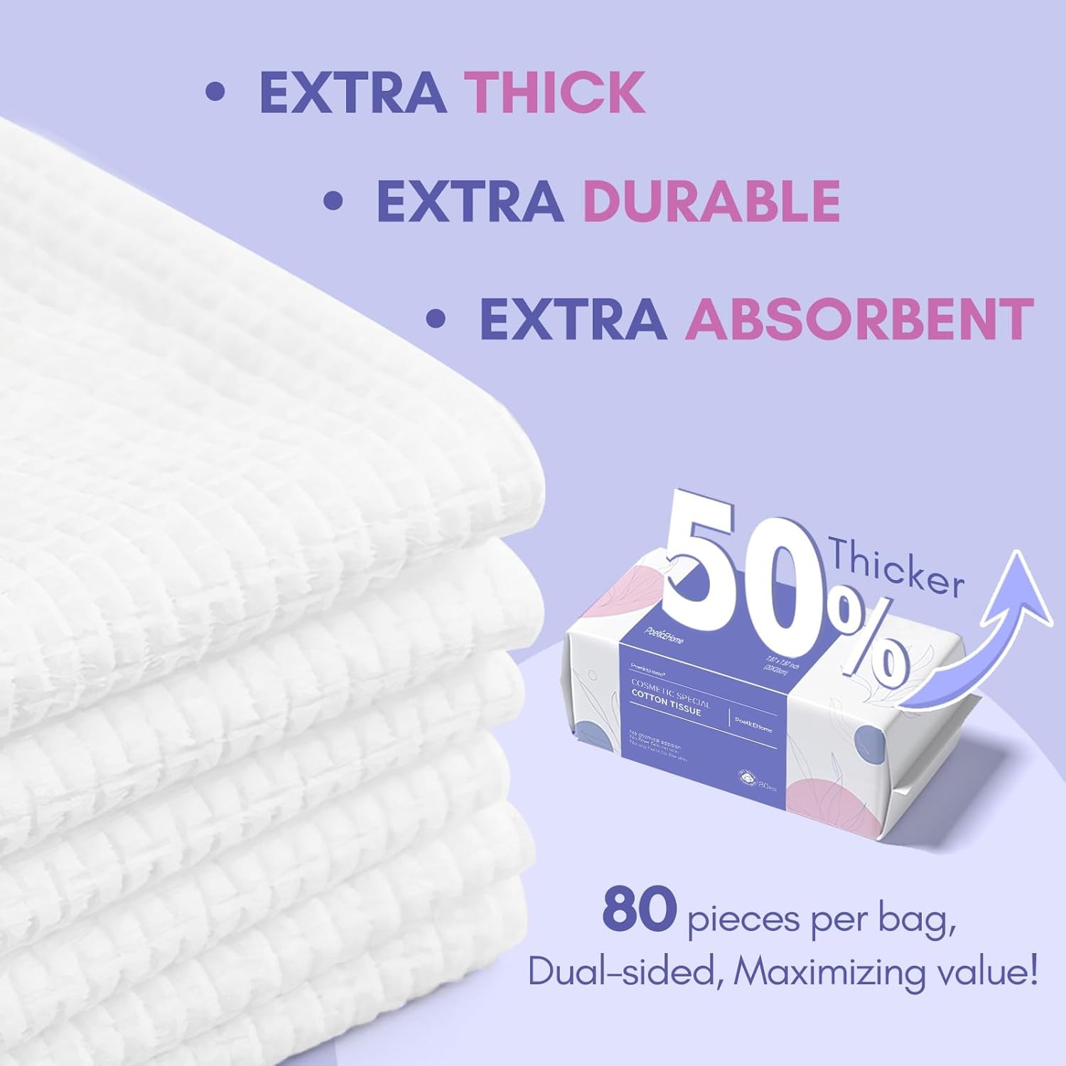 Disposable Face Towel | Thick & Absorbent | Clean Face Tissue Biodegradable |