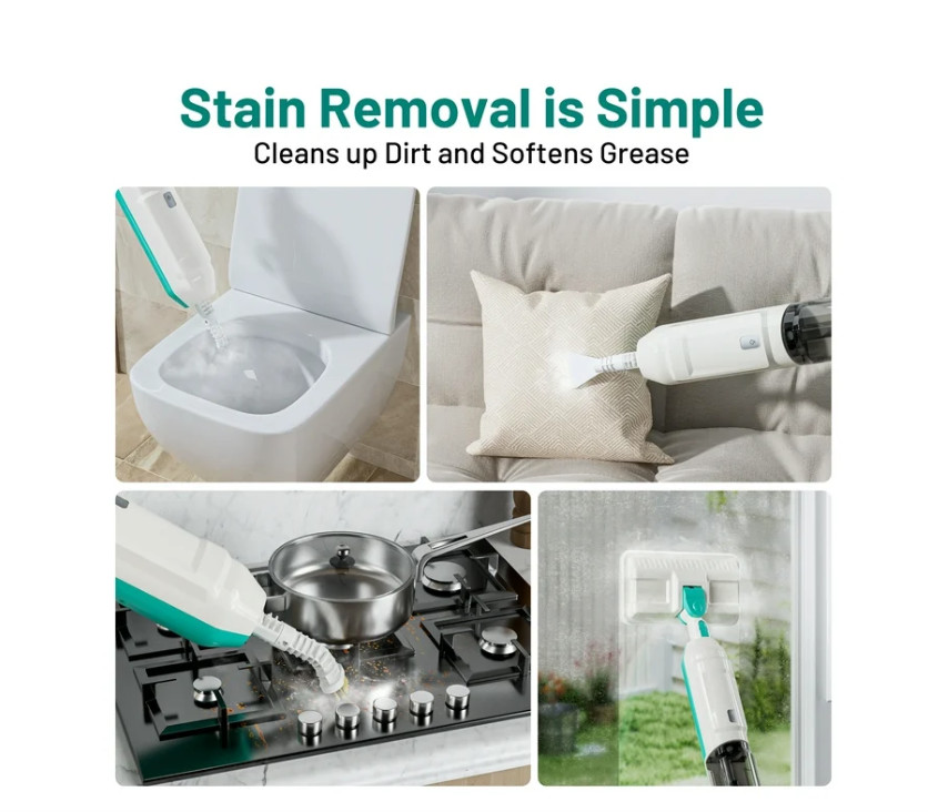 Hicould Steam Mop, 10 in 1 Floor Cleaning, Detachable Steam Mop for Tile and Har