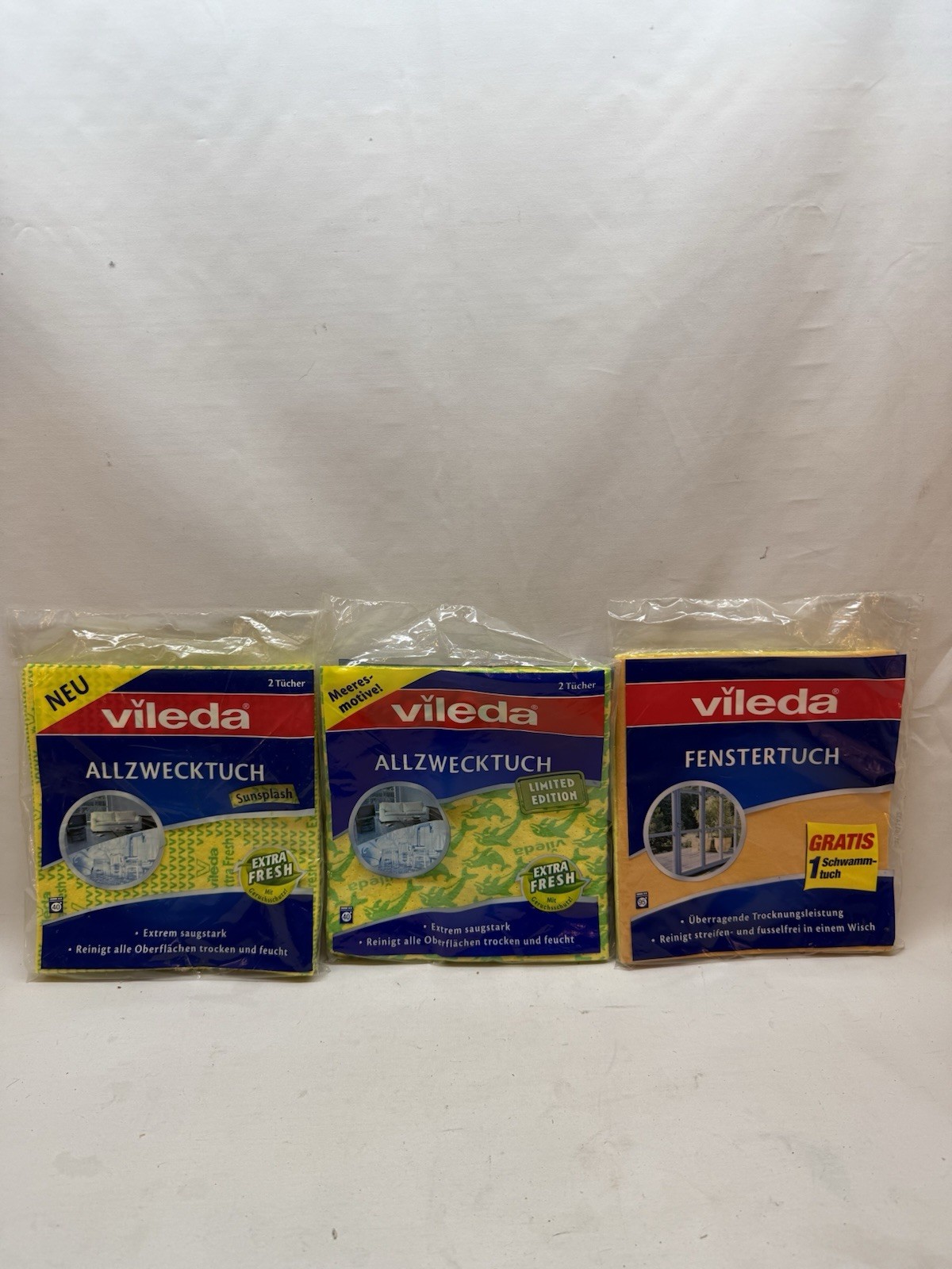 3- 2 Pk Vileda Window Cleaning Cloth Made in West Germany BRAND NEW (6 Total)
