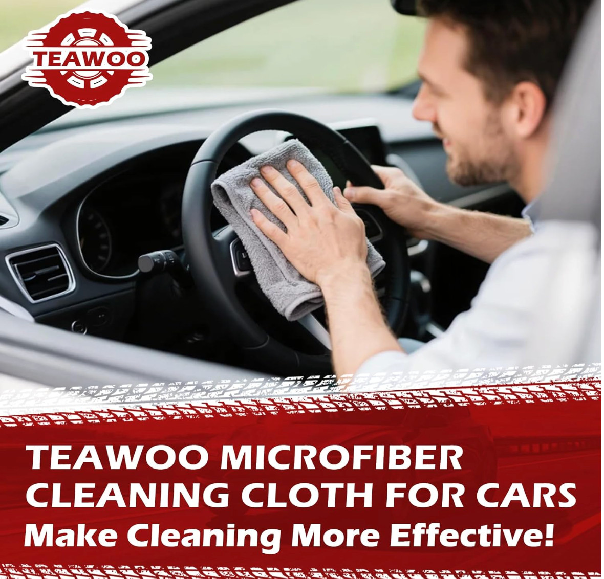 Microfiber Cleaning Cloths Bulk-15 Pack, Gray Microfiber Towels for Cars, Ultra