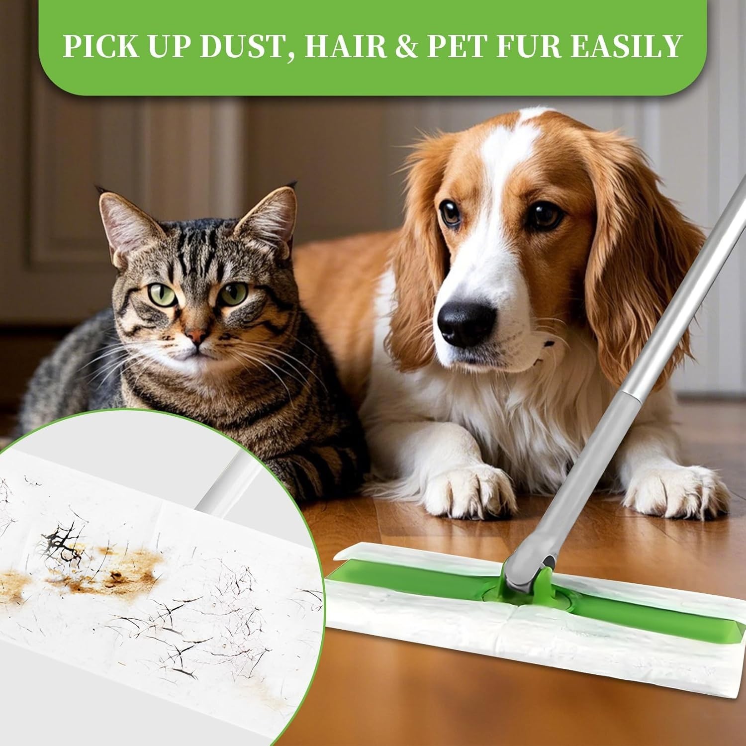 Dry Sweeping Cloths Disposable Mop Pads Refills Compatible with Swiffer