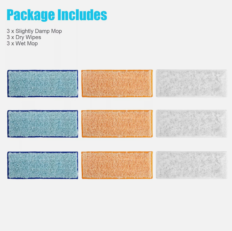 9X Washable Damp Drys Mopping Pad Reusable Cloth for iRobot Braava Jet 240 241