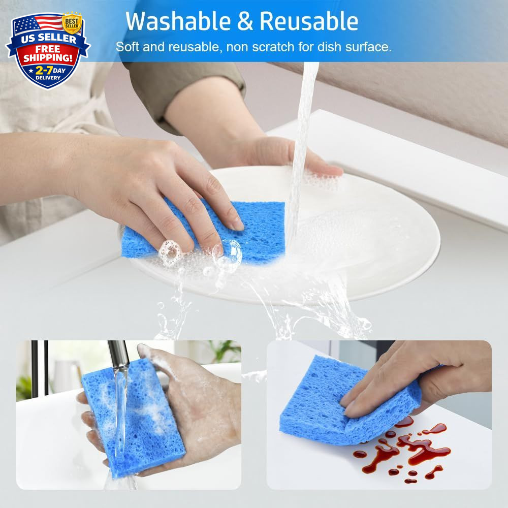 8PCS Compressed Kitchen Sponges for Household Use, Zero Scratch Scrub