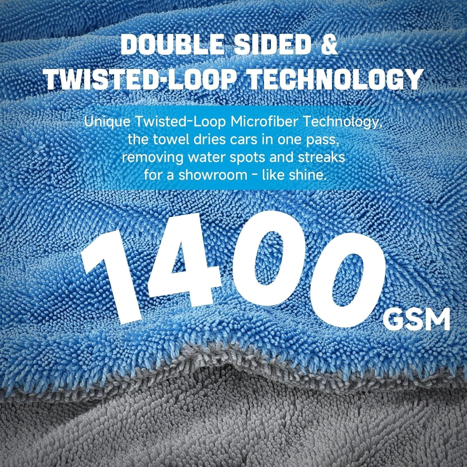 48″x24″ Double Twisted Loop Car Drying Towels – Streak-Free & Scratch-Free Care