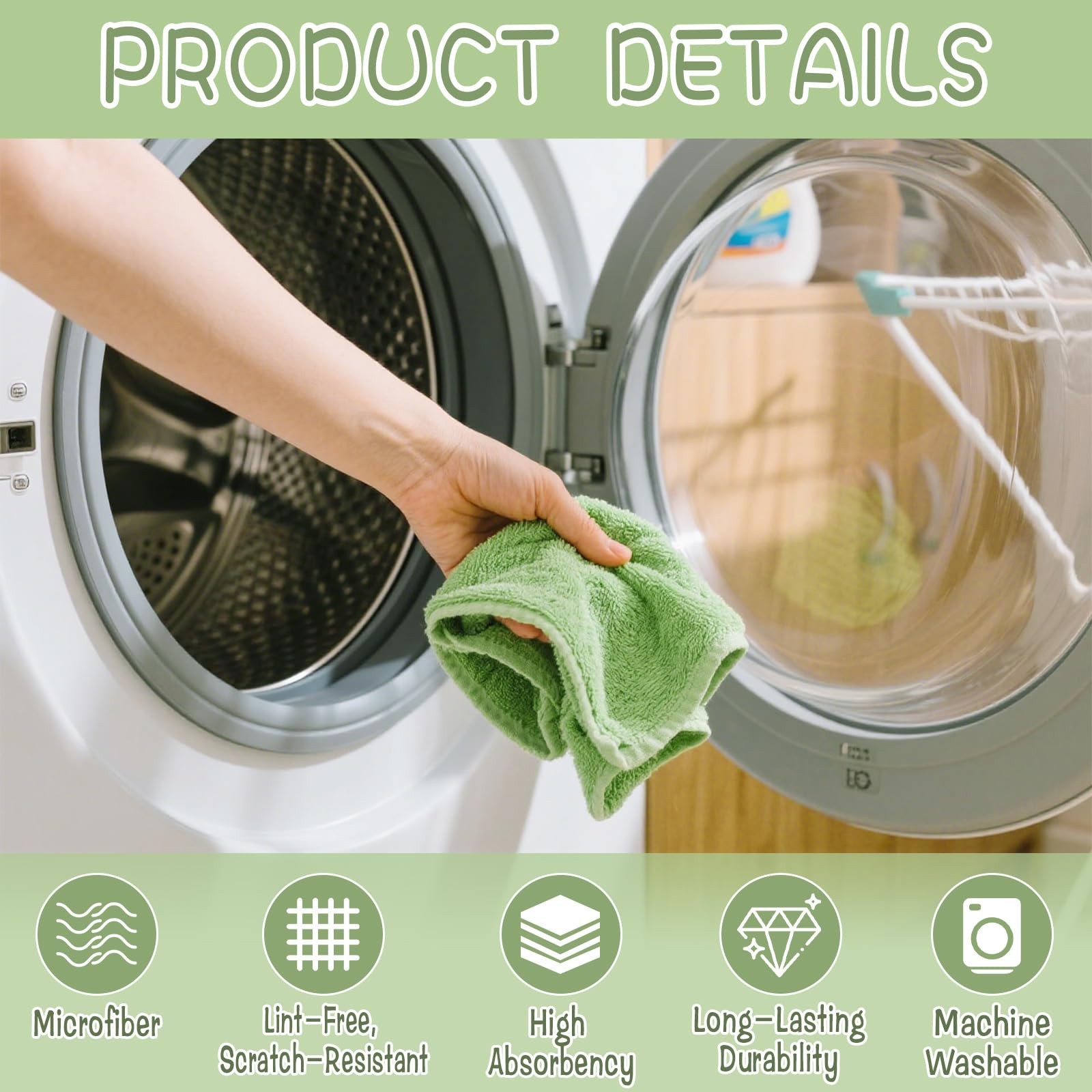 4 Pack Extra Large Microfiber Cleaning Cloths 20″x30″, Lint-Free Reusable Tow…