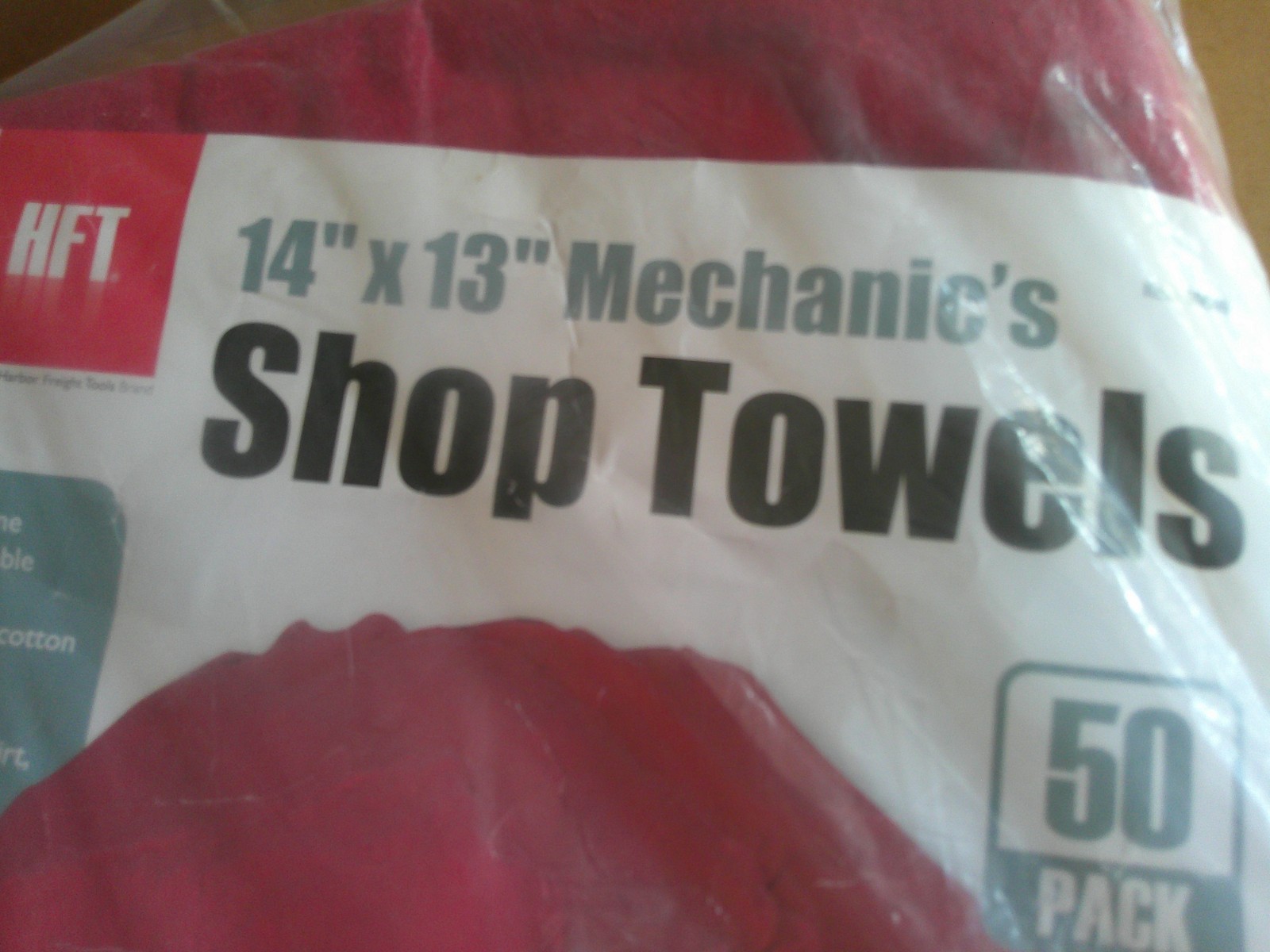 14 in. x 13 in. Mechanics Shop Towels Red 50 Pack NEW