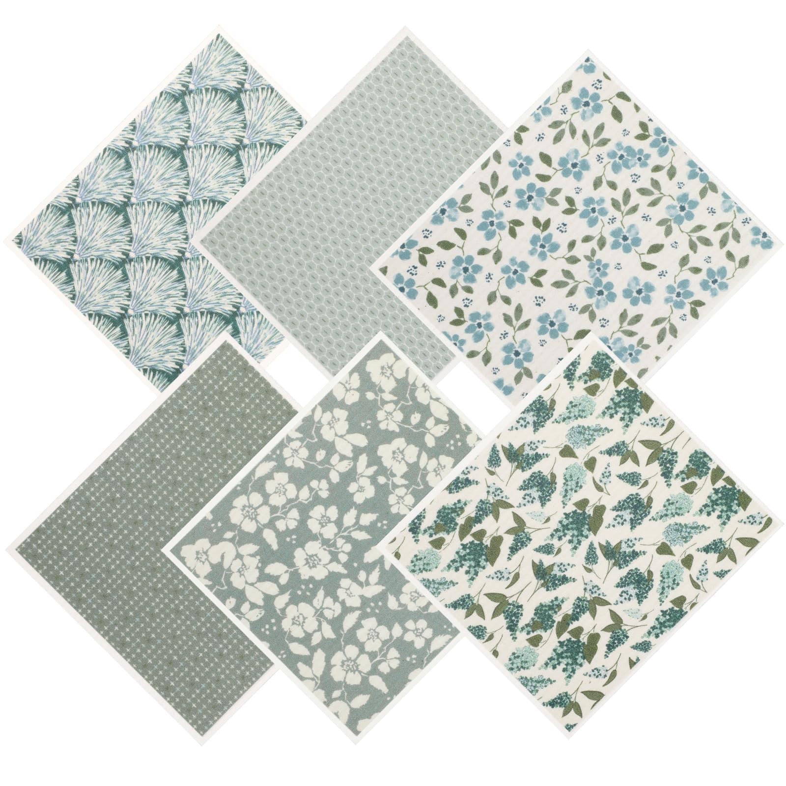Pinsit Green Swedish Dishcloths for Kitchen, 6 PCS Swedish Dish Cloths, 7.5 x…