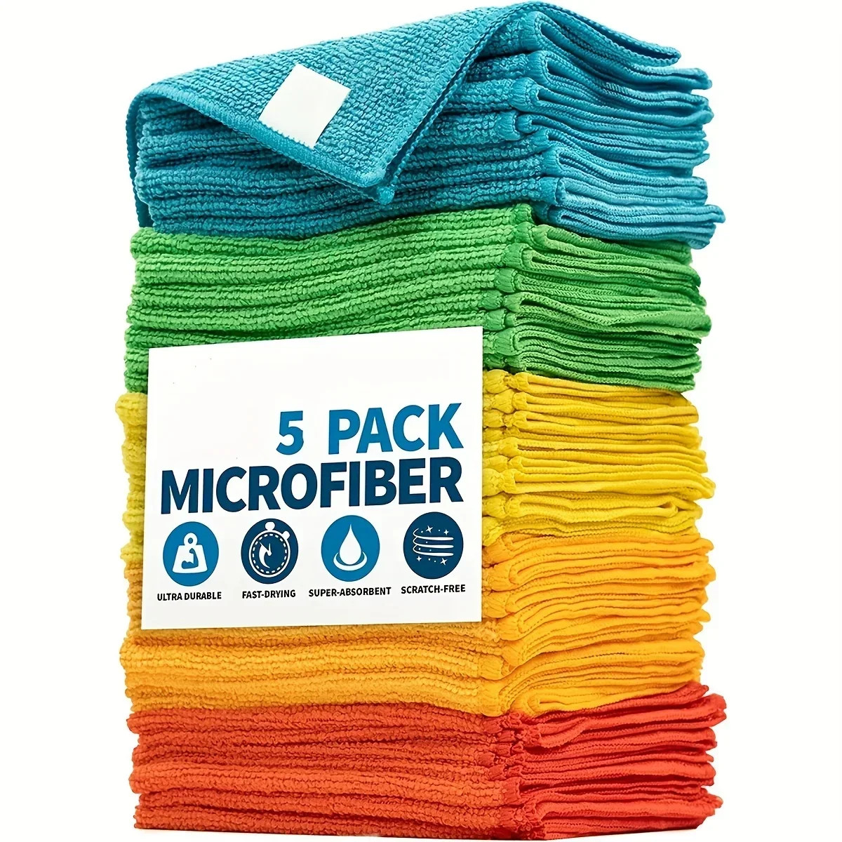 10/5/3Pcs Microfiber Cleaning Cloth, Dishwashing Cloth Household Rag Kitchen Bat