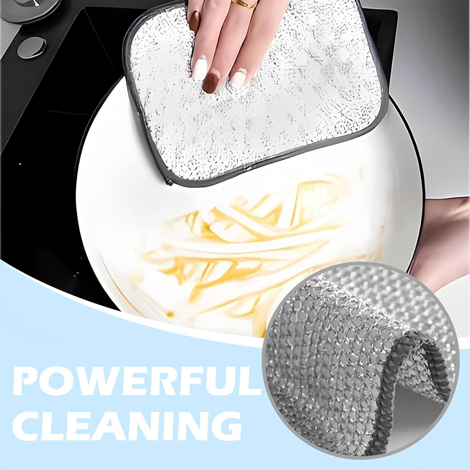 Multipurpose Wire Dishwashing Rags for Wet and Dry, Upgraded Reusable Steel Wool
