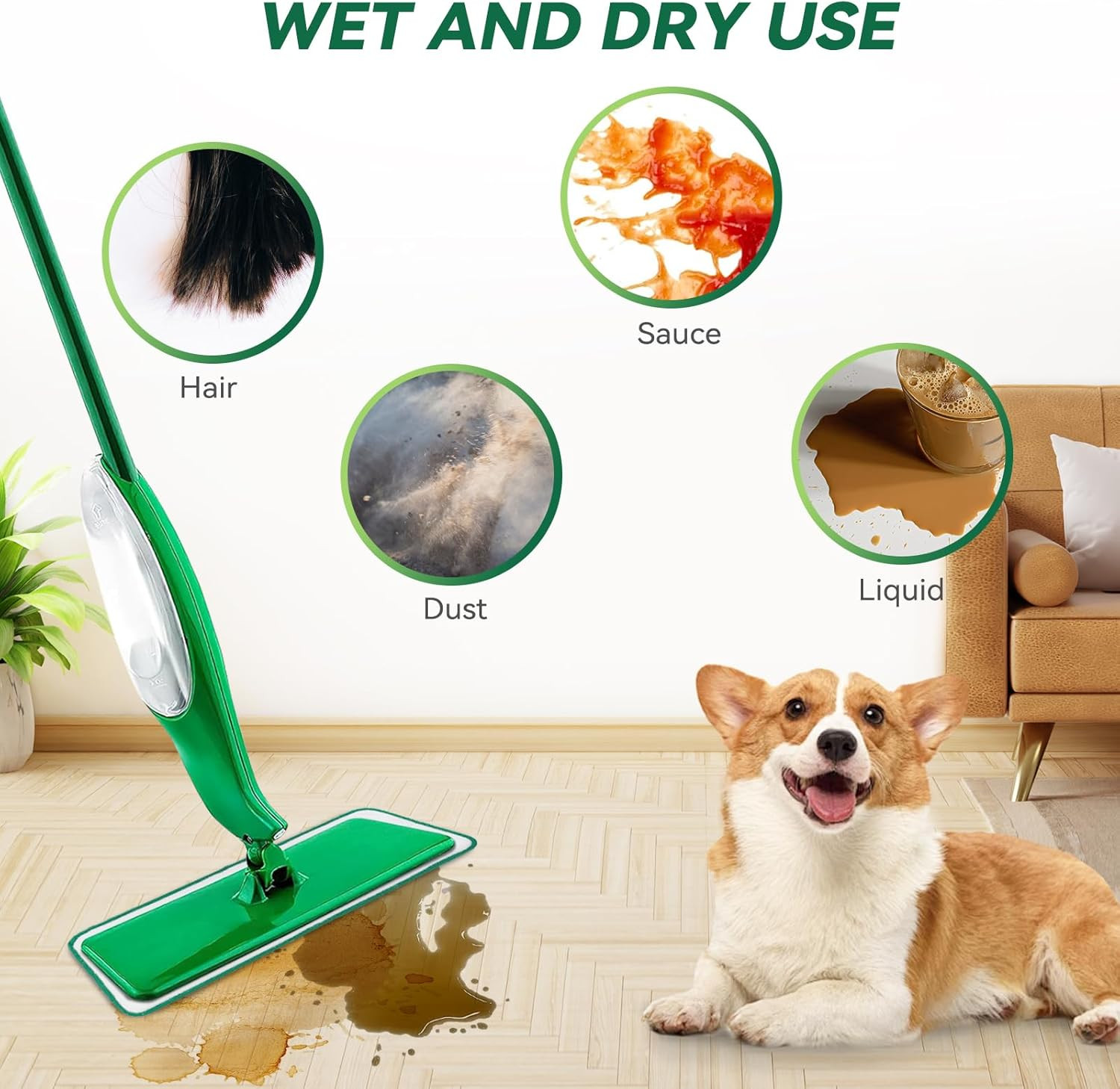 Mop Head Replacement for Libman Freedom Spray Mop – Washable Reusable Wet & Dry