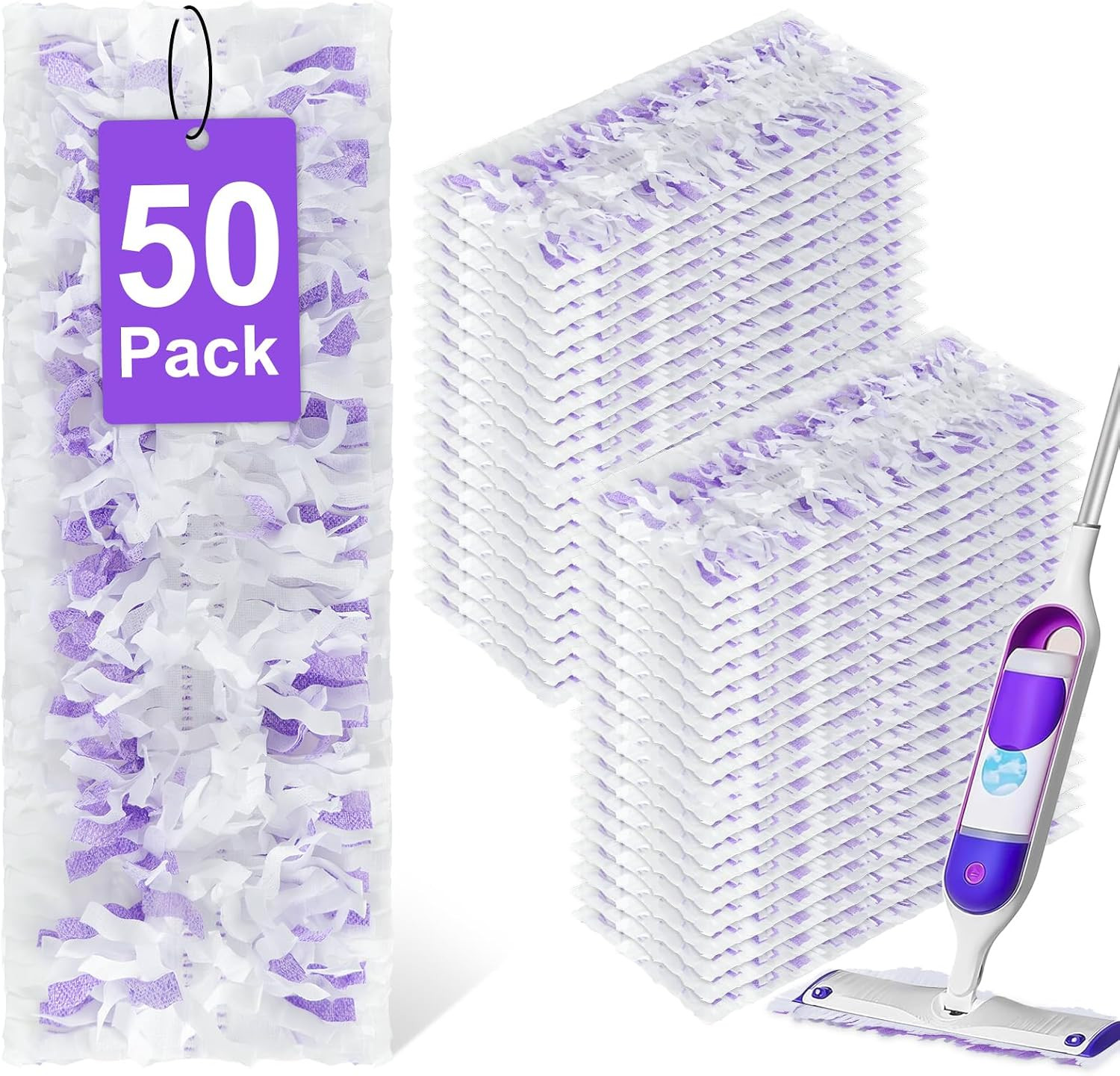 50 Count Disposable Power Mop Pads for Swiffer Powermop, Unscented Power Mop