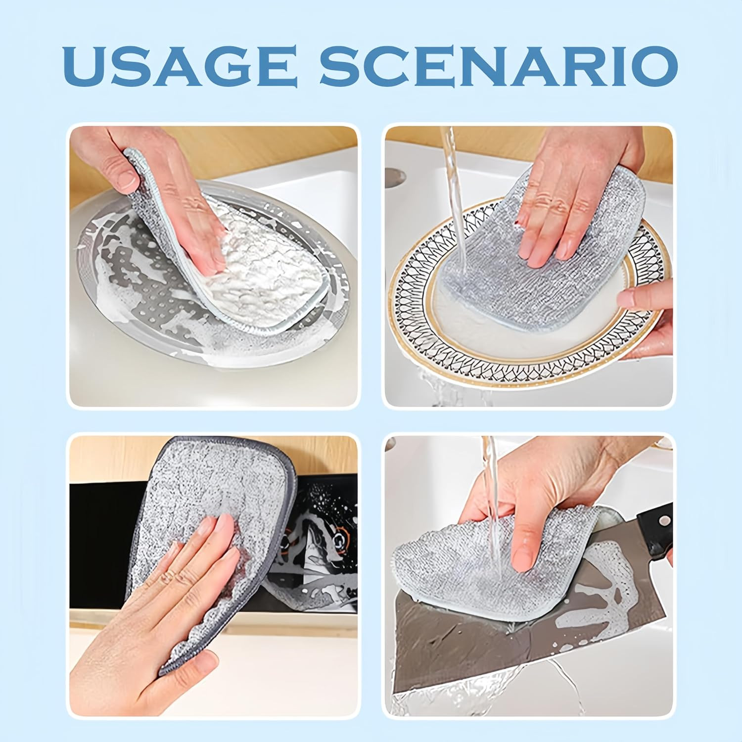 Multipurpose Wire Dishwashing Rags for Wet and Dry, Upgraded Reusable Steel Wool