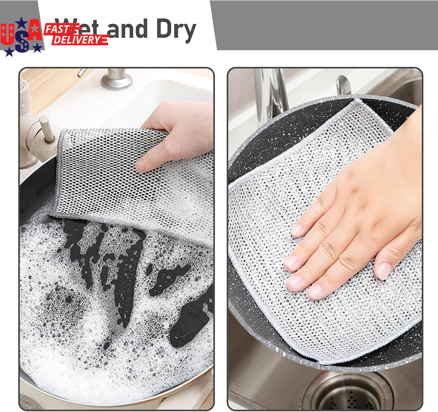 8 Pcs Multipurpose Wire Dishwashing Rags,New Upgrade Non Scratch Wire Dishcloth,