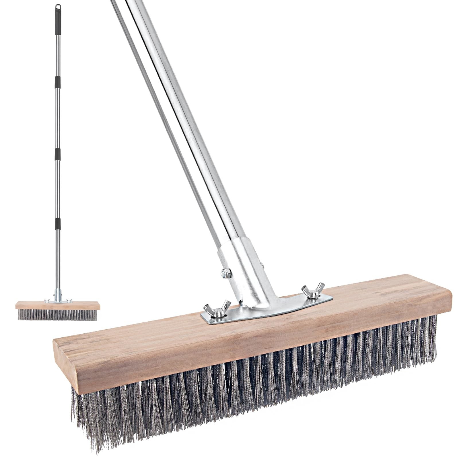 Stainless Steel Wire Scrub Brush with Long Handle Brush,