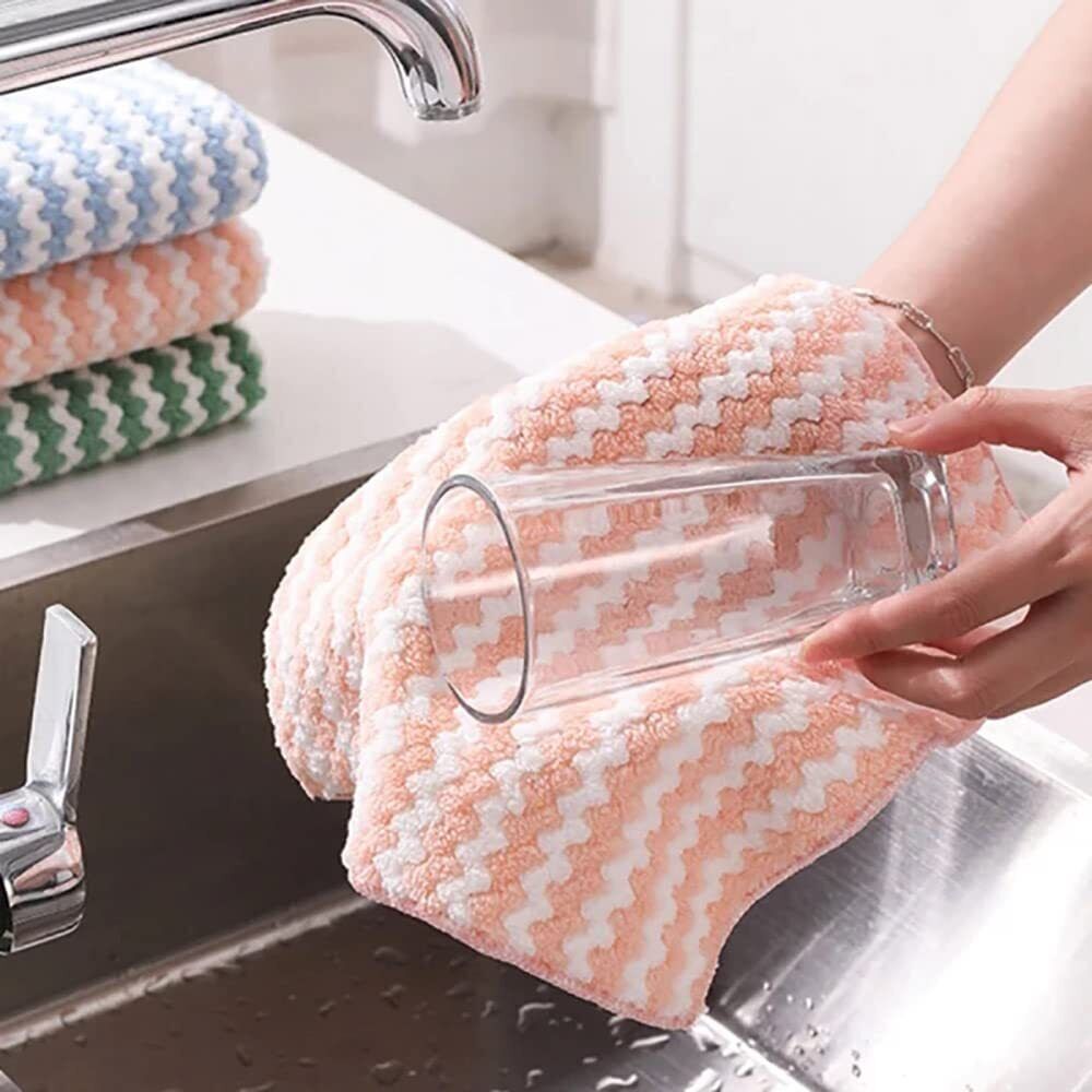 Circulatik Cleaning Rag, 5/10PCS Microfiber Cleaning Reusable Kitchen Dish Cloth