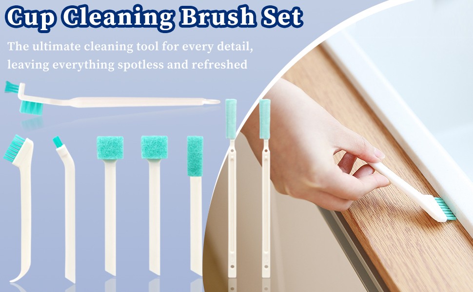 8-Piece Small Cleaning Brush Set for Tight Spaces, Mini Crevice Brushes for