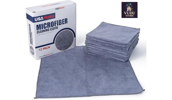 USANOOKS 12x Microfiber Towels – 12.5″x12.5″ Ultra Absorbent, 1200 Washes