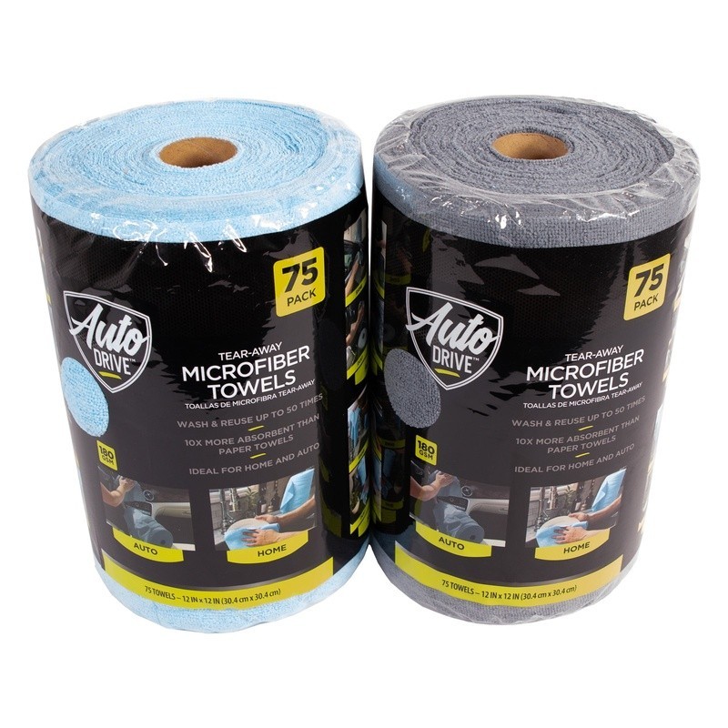 Tear Away Microfiber Towels 75 Count Roll Reusable Absorbent Cleaning Cloths New