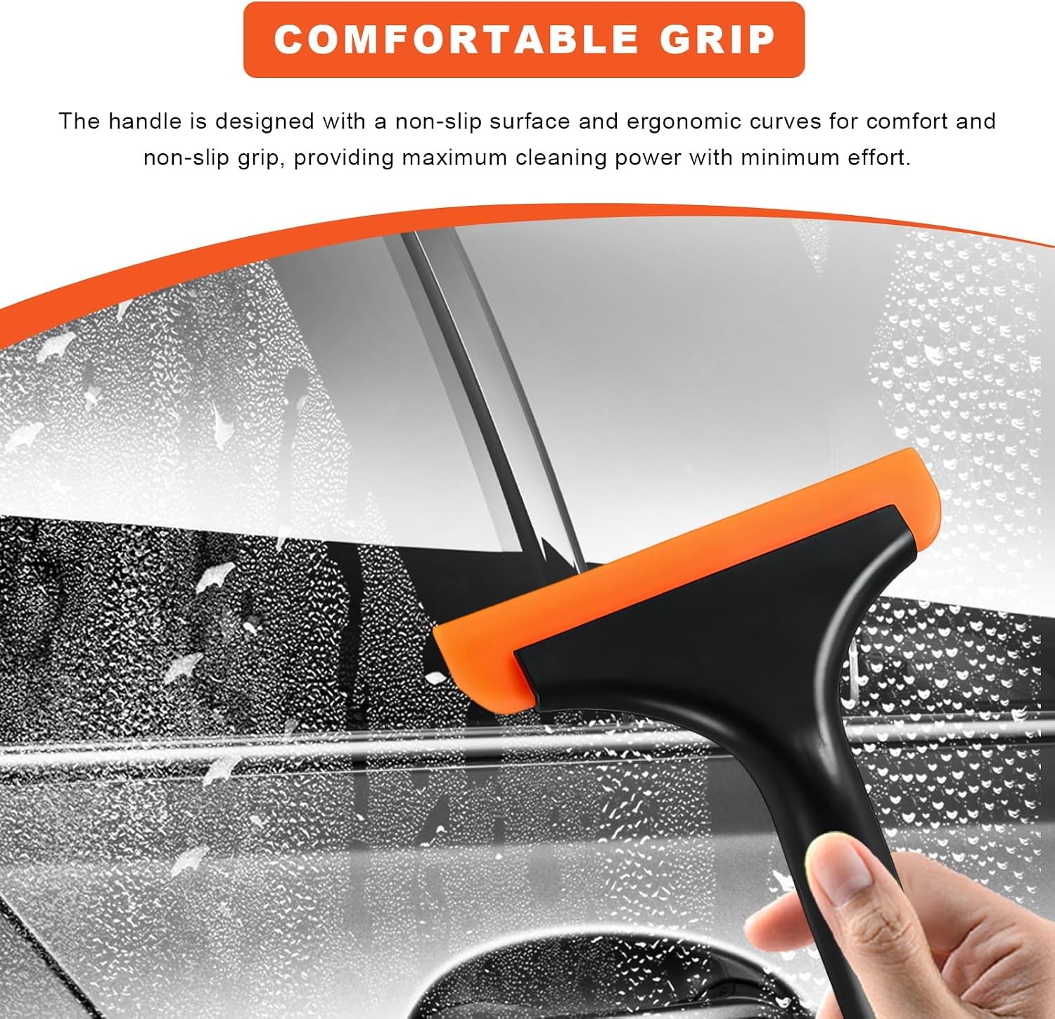 Small Silicone Window Squeegee, 5.9″ Window Cleaning Tool Water Wiper with