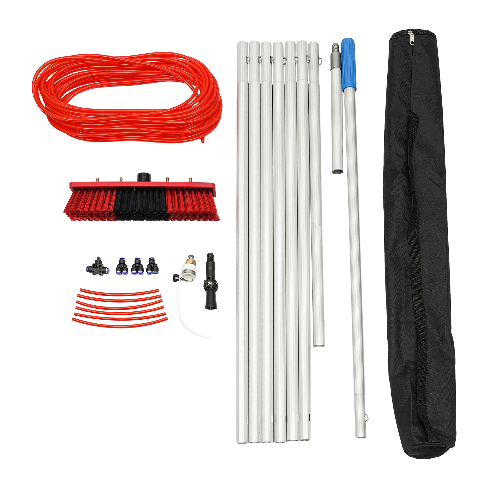 26FT Water Fed Pole Kit Water Fed Brush For Window Solar Panel Cleaning Washing