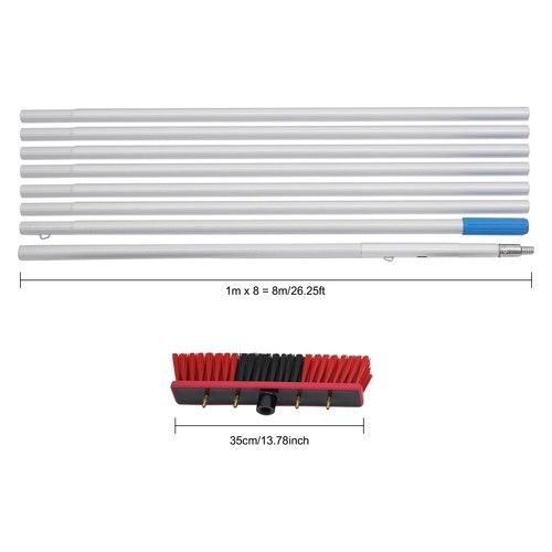 Solar Panel Window Cleaning Tool Outdoor Cleaning Brush & Pole Cleaning Kit