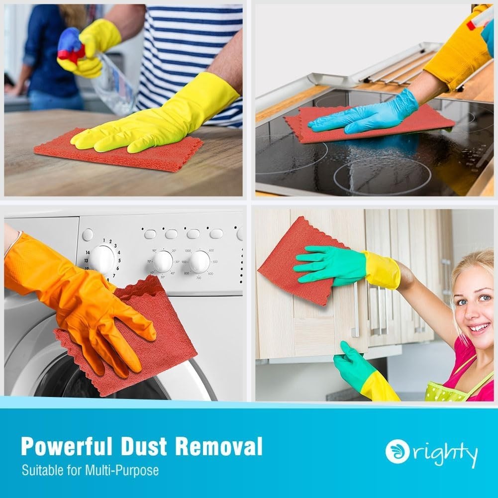 50 Pack Durable Microfiber Towels – Machine Washable, Ideal for Heavy-Duty Use