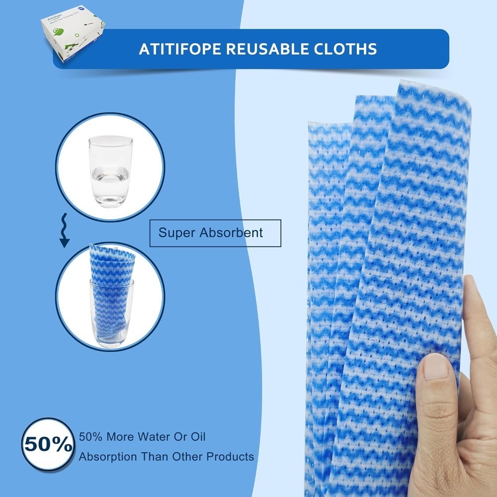 Reusable Cleaning Cloths,50 Count,Thickened Heavy Duty Wipes for