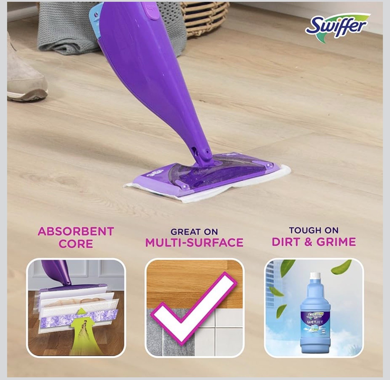 Swiffer 08443 WetJet Floor Cleaner Mop Refill Pad – 24 Count