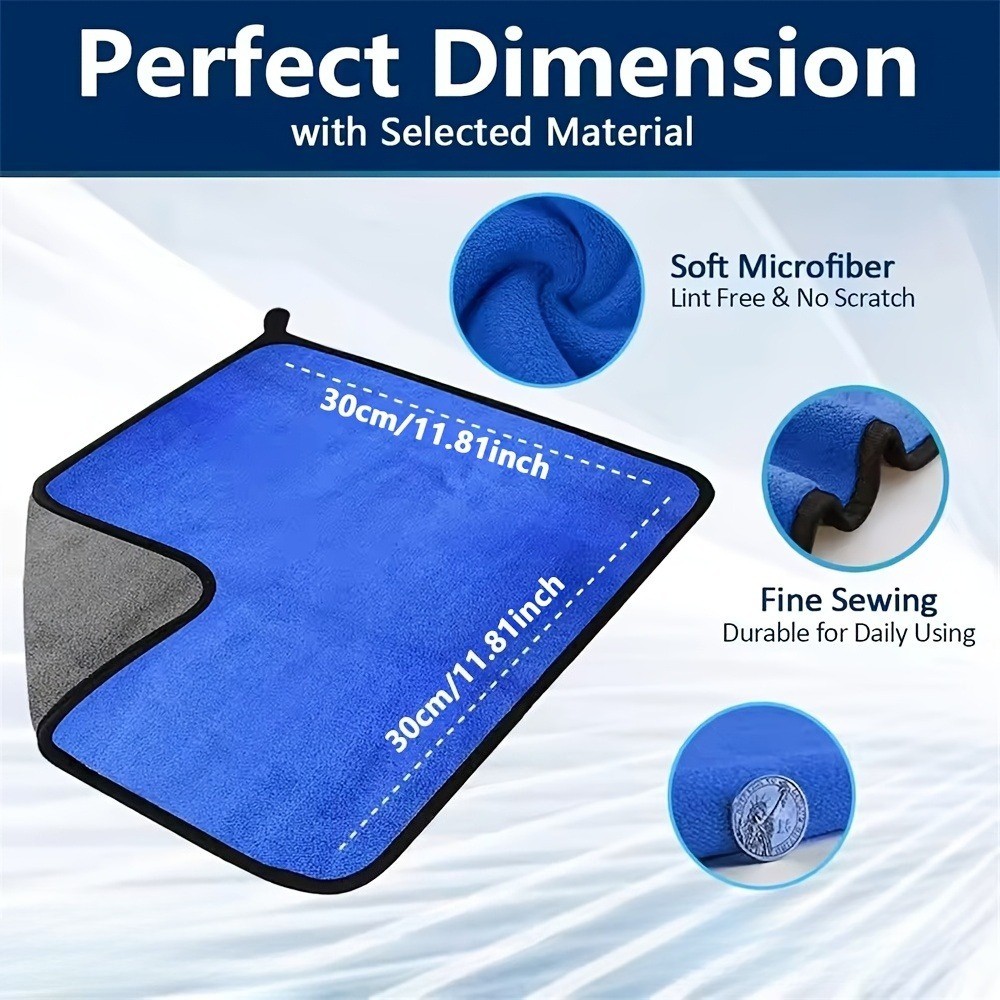 Microfiber Car Drying Towel Ultra Absorbent Scratch Free 5PCS Cleaning Cloth